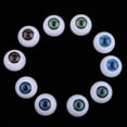thumbnail image 4 of MERIGLARE 5 Paires de Yeux Obliques Creux en Acrylique Demi-Ronds pour Poupée Bébé 24mm, 4 of 9