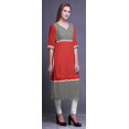 thumbnail image 3 of Bimba Tuniques Droites pour Femmes Kurta Imprimée Tenue d'Été Kurti pour Dames, 3 of 5