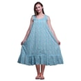 thumbnail image 1 of Bimba Chemises de Nuit en Coton Bleu Clair3 à Pois Papillon et Imprimées pour Femmes, Robe Sans Manches, Tenue de Nuit, Robe Maxi, Petit, 1 of 6