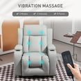 thumbnail image 4 of HOMCOM 8-Point Vibration Massage Recliner Chair for Living Room, Light Grey, 4 of 10