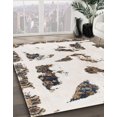 thumbnail image 2 of Ahgly Company Intérieur Rectangle Abstrait Blanc Chocolat Beige Abstrait Zone Tapis, 5' x 7', 2 of 6