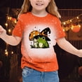 thumbnail image 2 of GDREDA Mignon Halloween T-Shirt à Manches Courtes Imprimé pour Filles Haut Décontracté à Col Rond pour les Festivités d'Automne Vert, 6-7 Ans, 2 of 4