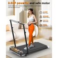 thumbnail image 2 of Walking Pad with Incline, 2.5HP Under Desk Treadmill for Home & Office, 2-in-1 Compact Walking & Jogging Machine with Remote Control & LED Display, 2 of 7
