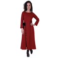 thumbnail image 1 of Moomaya Robe Maxi à Manches Longues, Longue, Boutonnée, Unie, Décontractée, Fendue, 1 of 6