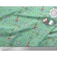 thumbnail image 3 of Soimoi Tissu Satin Modal Vert, Imprimé Nautique Yacht et Boussole de Direction, Tissu au Mètre, 42 Pouces de Large, 3 of 3