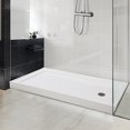 thumbnail image 1 of Kojooin Shower Base with Left Stainless Steel Drain, Rectangular Acrylic Shower Pan with Slip Resistant Textured Surface, 1 of 8