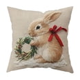 thumbnail image 2 of EGNMCR Simples Series Easter Pillow Cover Cute Rabbits Printed Sofa Cushion Cover Holiday Decoration Flock pillowcase, 2 of 6