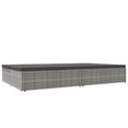 thumbnail image 3 of vidaXL Chaise Longue Convertible avec Coussins en Rotin Synthétique Gris Foncé, 3 of 5