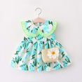 thumbnail image 2 of Vêtements pour Tout-Petites Filles Robe pour Tout-Petites Filles Imprimé Robe Bébé Sans Manches Débardeur Robe Mignonne Col Claudine Robe Princesse + Sac Cartable, 2 of 3