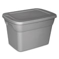 thumbnail image 1 of Sterilite 38 Liter Tote, Plastic Storage Bin with Snap-on Lid, Stackable, Gray, 1 of 4