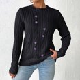 thumbnail image 2 of Rbaofujie Chandails Femme Hiver Ample Uni Chandail Manches Longues Col Rond Chandail Haut Noir Chandail à Capuchon Surdimensionné, 2 of 6