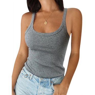 DYMADE Camisole à Bretelles Sans Manches pour Femmes, Encolure Dégagée