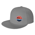thumbnail image 1 of DouZhe Flat Brim Cap Chapeau Snapback Plage d'Été Coucher de Soleil Palmiers Imprime Réglable Gris Adulte Baseball Cap, 1 of 6