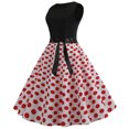 thumbnail image 4 of B91xZ Robe Grande Taille pour Femmes V-Cou Sans Manches Été Surdimensionné une Seule Pièce Mini Robe Tendance pour les Femmes, Rouge XL, 4 of 4