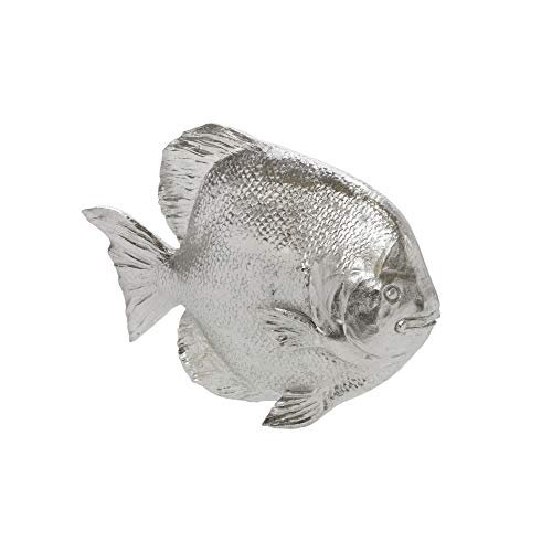 Sagebrook Home FIGURINE de Poisson en Polyresine 8"L, Argent