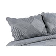 thumbnail image 2 of Marina Decoration Rich Printed Stitching Coverlet Bedspread Ultra Soft Summer Bedding Quilt Set with Quilted Sham, Grey Modern Grid and Stripes Plaid Pattern, 2 of 6