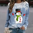 thumbnail image 4 of Femmes Pulls- Pull-Drop Épaule Col Rond Manches Longues Noël Tricot Sweat-Shirts Floraux Décontractés Tops pour Automne/printemps/hiver Rouge L, 4 of 7