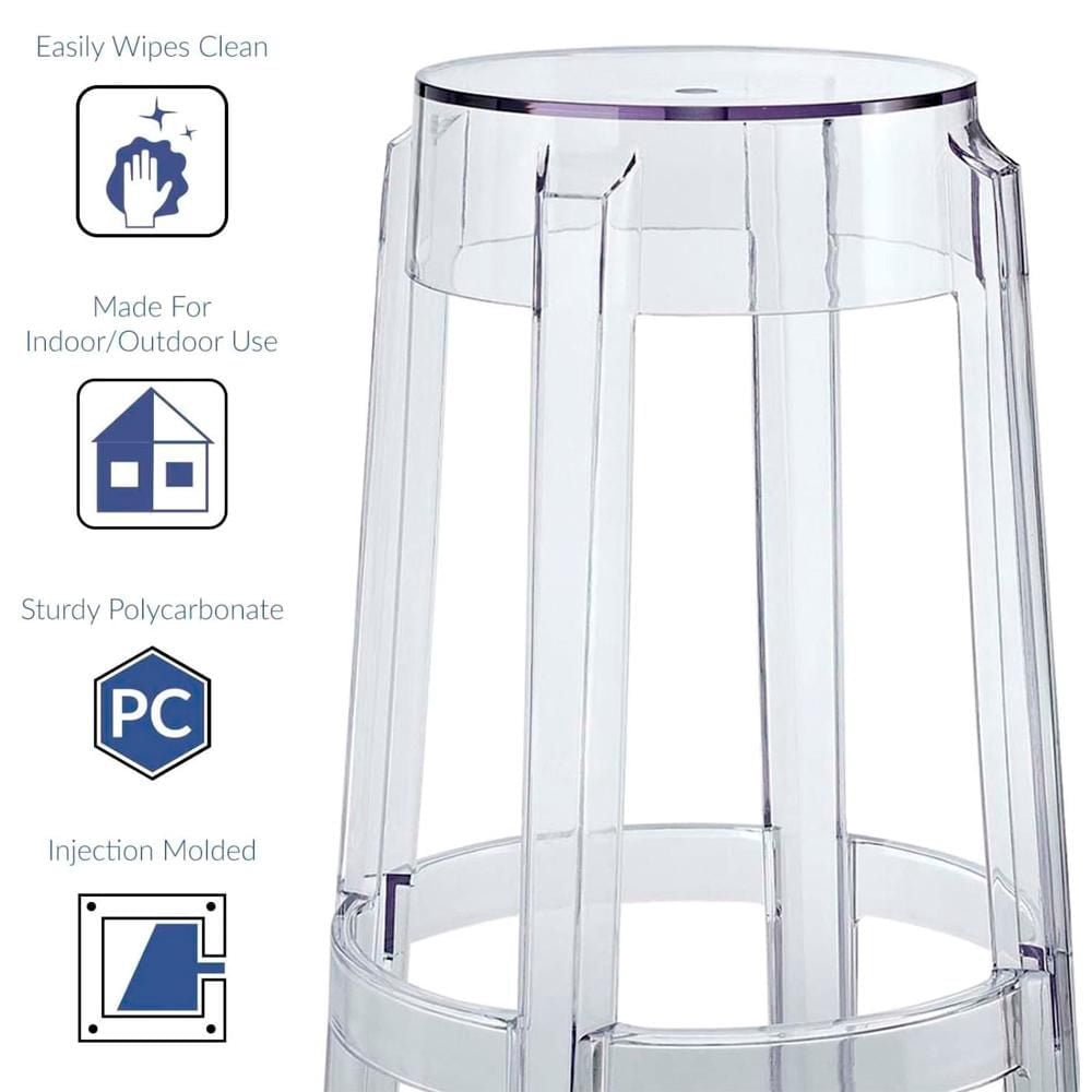 Tabouret de bar en plastique transparent Heavenly Collection LOT DE 2