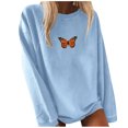 thumbnail image 2 of Chandail Mode Femme Couleur Unie Imprimé Papillon Manches Longues, 2 of 3