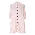 thumbnail image 4 of Yuyuzo Robes d'Automne pour Femmes Chemise à Carreaux Mini Robe Manches 3/4 Boutonnée Col en V Robe Courte Basique, 4 of 6