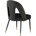 thumbnail image 4 of Meridian Furniture Akoya Velvet Dining Chair, Black (Set of 2), 4 of 6