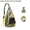 thumbnail image 3 of Vibrant Floral Sling Backpack - Colorful Hawaiian Inspired Print Shoulder Bag, Fashion Forward Design, 3 of 4