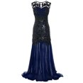 thumbnail image 1 of SMihono Robe Maxi Bohème d'Été pour Femmes Grande Taille Mode Robe Longue Maxi Sans Manches à Col en V à Paillettes pour Soirée, Bal de Promo, Plage, Évasée, 1 of 4