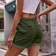 thumbnail image 4 of Shorts for Women TopLLC Womens Shorts Womens Summer Solid Color Drawstring Frenulum Leisure Pocket Jeans Denim Pants Casual Shorts Women Pants on Clearance, 4 of 5