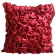 thumbnail image 1 of The HomeCentric Housse de Coussin de Chaise Housses de Coussin Lot de 2 22x22 Pouces (55x55 cm) Accents Rouges Style Vintage Volants Shabby Chic Housse de Coussins Décoratifs Satin Housse de Coussins Carrés Uni - Rubis Vintage, 1 of 3