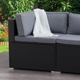 thumbnail image 1 of CorLiving Parksville Resin Wicker and Steel Outdoor Sectional Corner Piece with Cushions, Black/Grey, 1 of 9