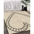 thumbnail image 3 of Ahgly Company Tapis d'Intérieur Lavables à la Machine, Carrés, Style Transitionnel, Mocassin Beige, Tapis de Zone, 7 Pieds Carré, 3 of 7