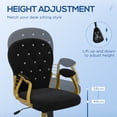 thumbnail image 4 of Vinsetto Office Chair Vanity Chair with Button Tufted Backrest Arms Black, 4 of 10