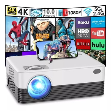 Salange Décodage 1080p et HD, Projecteur Bluetooth WiFi 6 de 3500 Lumens ANSI, Adaptation d'Écran, Projecteur Intelligent Électronique Trapézoïdal à Mise au Point Automatique pour iOS, Android