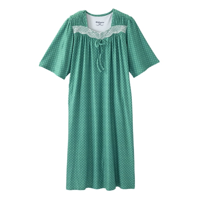 Chemise de Nuit Adaptative à Dos Ouvert pour Femmes avec Garniture en Dentelle