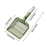 Large Hole Cat Litter Thick And Sturdy Cat Litter Easy To Clean Cat Litter Ergonomic Handle Non Stick Cat Litter (Yellow/White/Green)