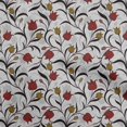 thumbnail image 1 of oneOone Coton Cambric Tissu Rouge Floral Rétro Matière de Robe Tissu Imprimé Tissu au Mètre 56 Pouces de Large, 1 of 5