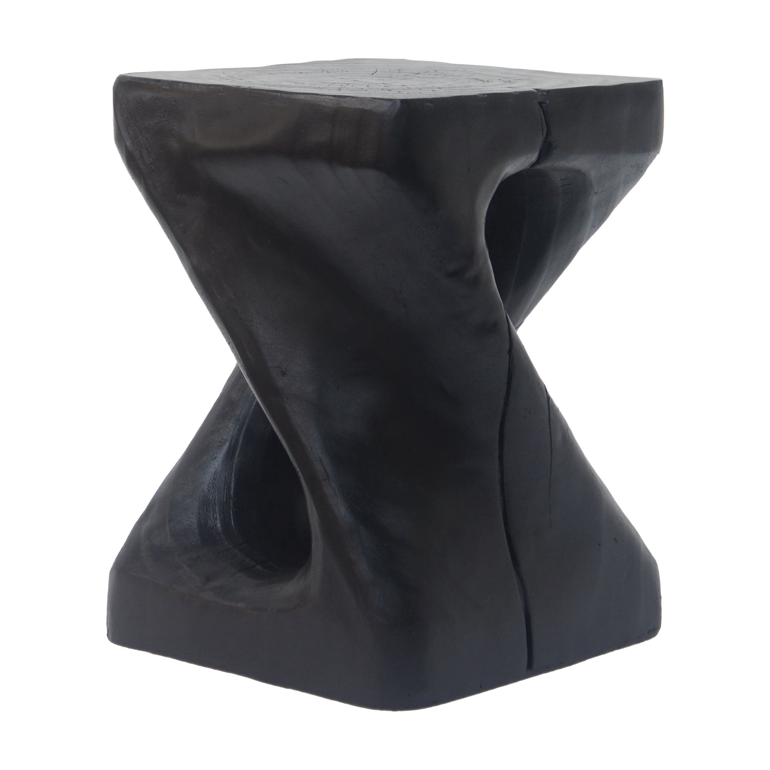 Table d'appoint Noble House grise à motif torsadé, noire