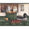 thumbnail image 1 of Green Kitchen Table Swans Fruit Basket Pantry Vintage Wallpaper Border Retro Design, Roll 15' x 7'', 1 of 3