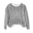 thumbnail image 2 of Chandails d'Automne et d'Hiver Grande Taille pour Femmes, Chandail à Capuchon à Col Rond en Flanelle Uni à la Mode et Décontracté pour Femmes, Chandails à Capuchon Amusants Gris m, 2 of 4