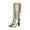 Gold, variant on LOVZFMLL Cowboy Boots for Women Mid Calf Chelsea Boots Side Zipper Pointy Toe Slip Resistant Mid Block Heel Fringe Fall Winter