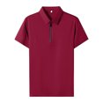 thumbnail image 1 of BOBOGOJP Mens Button Down Shirts Slim Fit Short Sleeve Athletic Fit Solid Button Down Shirts,Wine 4XL, 1 of 5