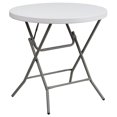 thumbnail image 1 of 32'' Round Granite White Plastic Folding Table, 1 of 9