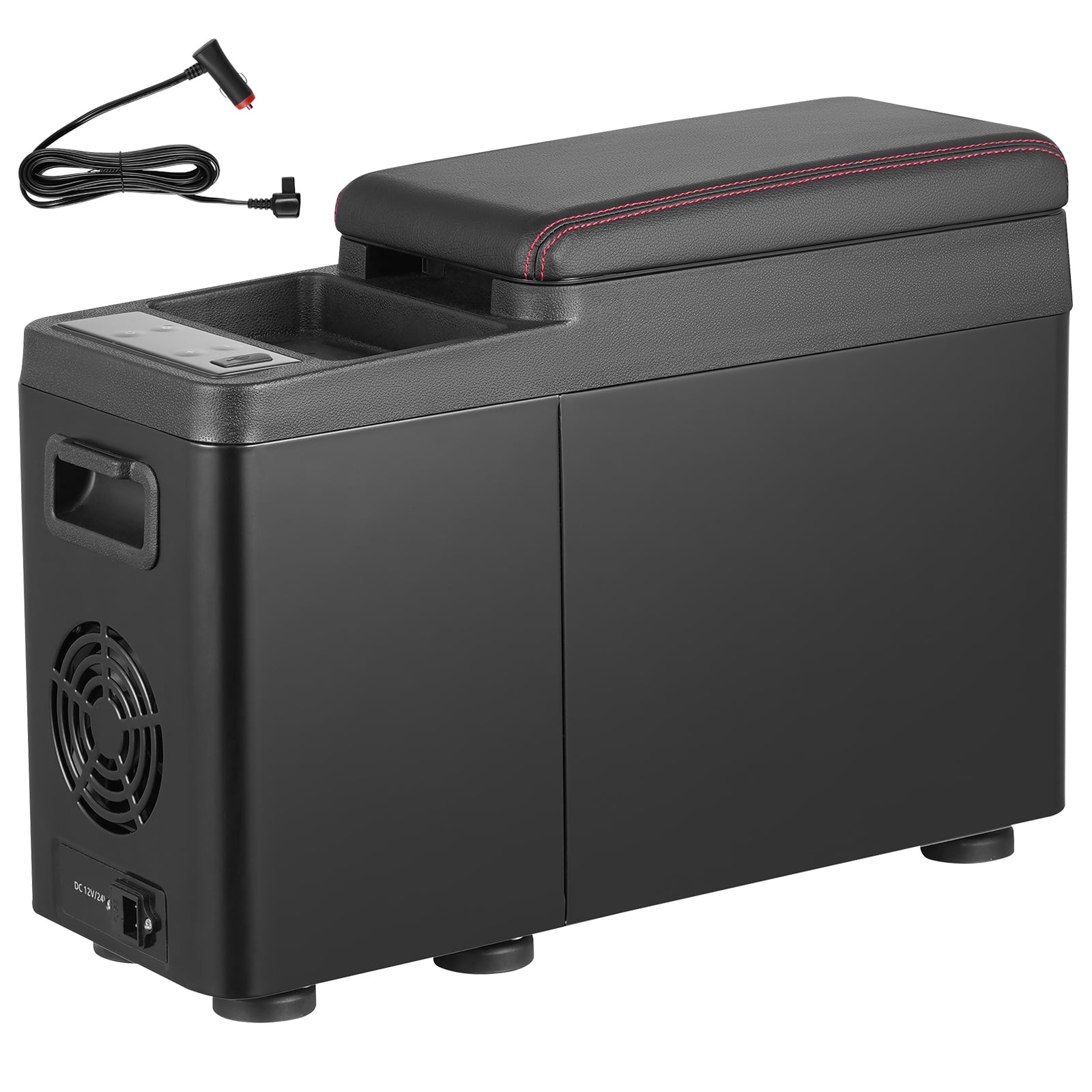 KFFKFF Vehicle Cooler, 12V Auto Console Fridge, 8L Compact Freezer, Temperature Settings from -4℉ to 68℉, Works with 12/24V DC & 100-240V AC, Ideal for Travel and Camping
