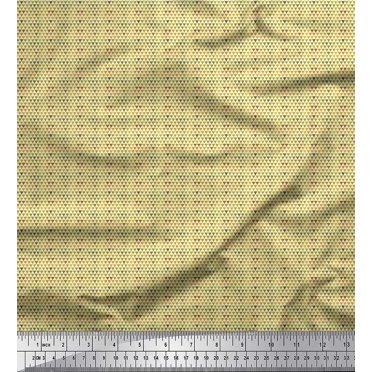 Soimoi Polyester Crepe Fabric Triangle Small Print Fabric by The Yard 42 Inch Wide
