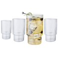 thumbnail image 1 of Galateo Capri Collection Victoria Plus Borosilicate Ribbed Drinking Glasses - Set of 4, 1 of 6