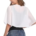 thumbnail image 4 of Timegard Shrugs for Dresses Chiffon Lightweight Short Sleeve Open Front Cardigan Outerwear Shawl Cape, 4 of 8