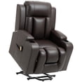 thumbnail image 1 of HOMCOM Electric Power Lift Recliner Chair for Elderly w/ Cup Holders, Brown, 1 of 10