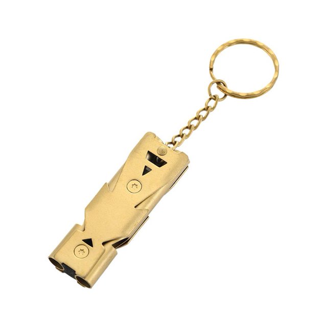 Nouveau Sifflet à Double Fréquence en Forte Demande, Sifflet de Survie d'Urgence à Double Tube en Alliage d'Aluminium pour Activités de Plein Air Camping Randonnée, Acier Inoxydable