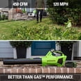thumbnail image 3 of Greenworks 40V 12-Inch String Trimmer + Jet Blower, 4.0 AH Battery and Charger Included, 3 of 4