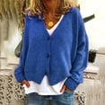 thumbnail image 2 of Women's Button Solid Knit Sweater Cardigan Long Sleeved Jacket, 2 of 9